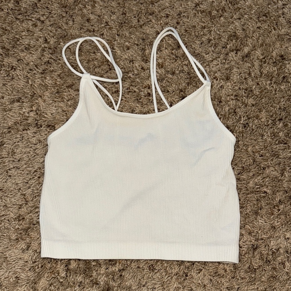 No Boundaries White Fitted Crop Camisole